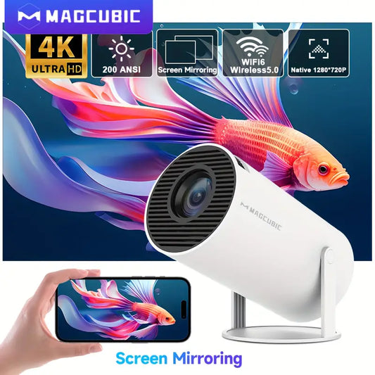 4K Dual Wi-Fi Projector HY300 – Portable Home Theater, 200 ANSI Lumens - SEVENB