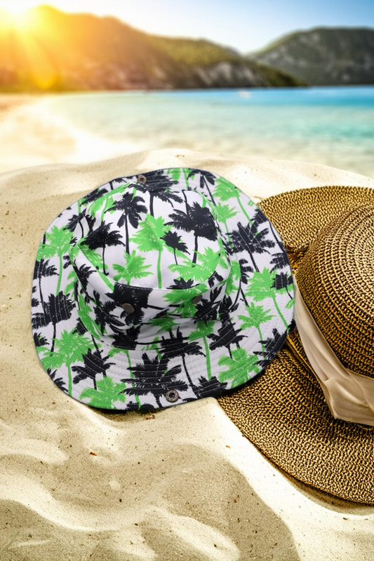 Tropical Vibes Palm Tree Bucket Hat - SEVENB